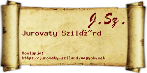 Jurovaty Szilárd névjegykártya